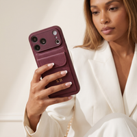 Wine Personalized Leather iPhone Case With Card Holder