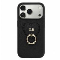 Black Heart Ring Leather iPhone Case