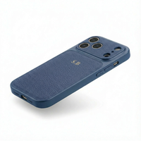 Blue Personalized iPhone Case With Leather