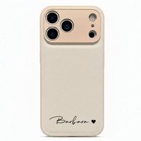 White Personalized Leather iPhone Case