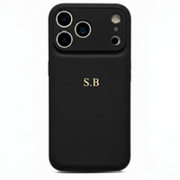 Black Personalized Leather iPhone Case