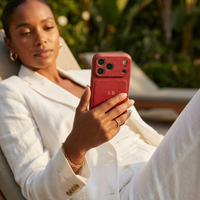 Red Personalized iPhone Case With Leather