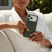 Green iPhone Case with Card Holder