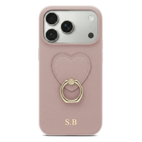 Pink Heart Ring Leather iPhone Case