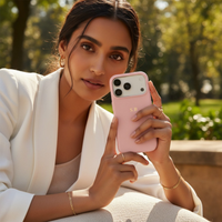 Coral pink Leather iPhone Case