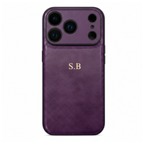 Purple Personalized Monogram Leather iPhone Case