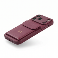 Wine Personalized Leather iPhone Case With Card Holder