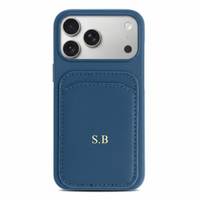 Blue iPhone Case with Card Holder