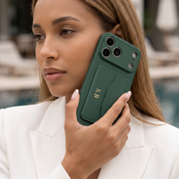 Green Leather iPhone Case With Card Holder