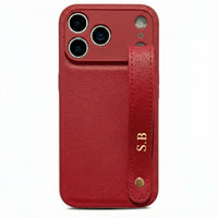Red Leather iPhone Case with Strap