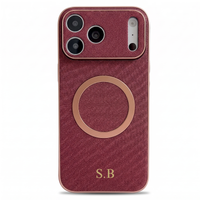 Burgundy Personalized Magnetic Leather iPhone Case