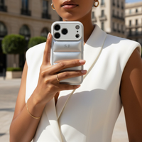 Silver Puffer Leather iPhone Case