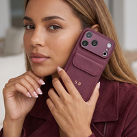 Wine Personalized Leather iPhone Case With Card Holder