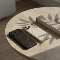 White Personalized Magnetic Leather iPhone Case