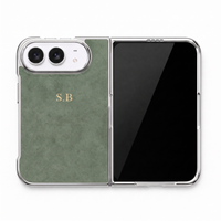Green Lambskin Leather Custom iPhone Duo Case