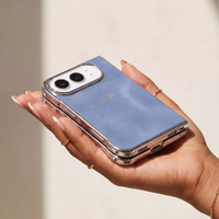 Blue Lambskin Leather Custom iPhone Duo Case