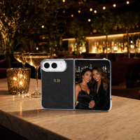 Black Lambskin Leather Custom iPhone Duo Case