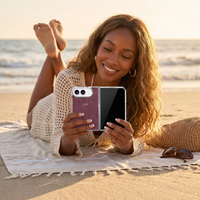 Burgundy Lambskin Leather Custom iPhone Duo Case