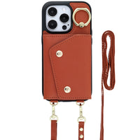 Brown Leather iPhone Case With Two Straps