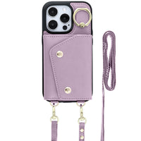 Purple Leather iPhone Case With Two Straps