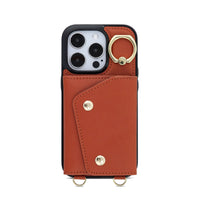 Brown Leather iPhone Case With Two Straps