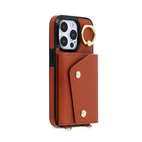 Brown Leather iPhone Case With Two Straps