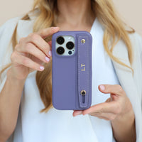 Purple Leather iPhone Case with Strap