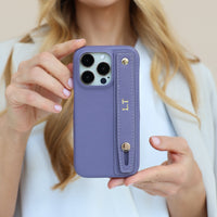 Purple Leather iPhone Case with Strap
