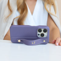 Purple Leather iPhone Case with Strap