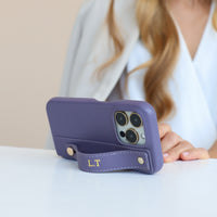 Purple Leather iPhone Case with Strap