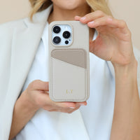 Khaki iPhone Case with Card Holder Two Colors
