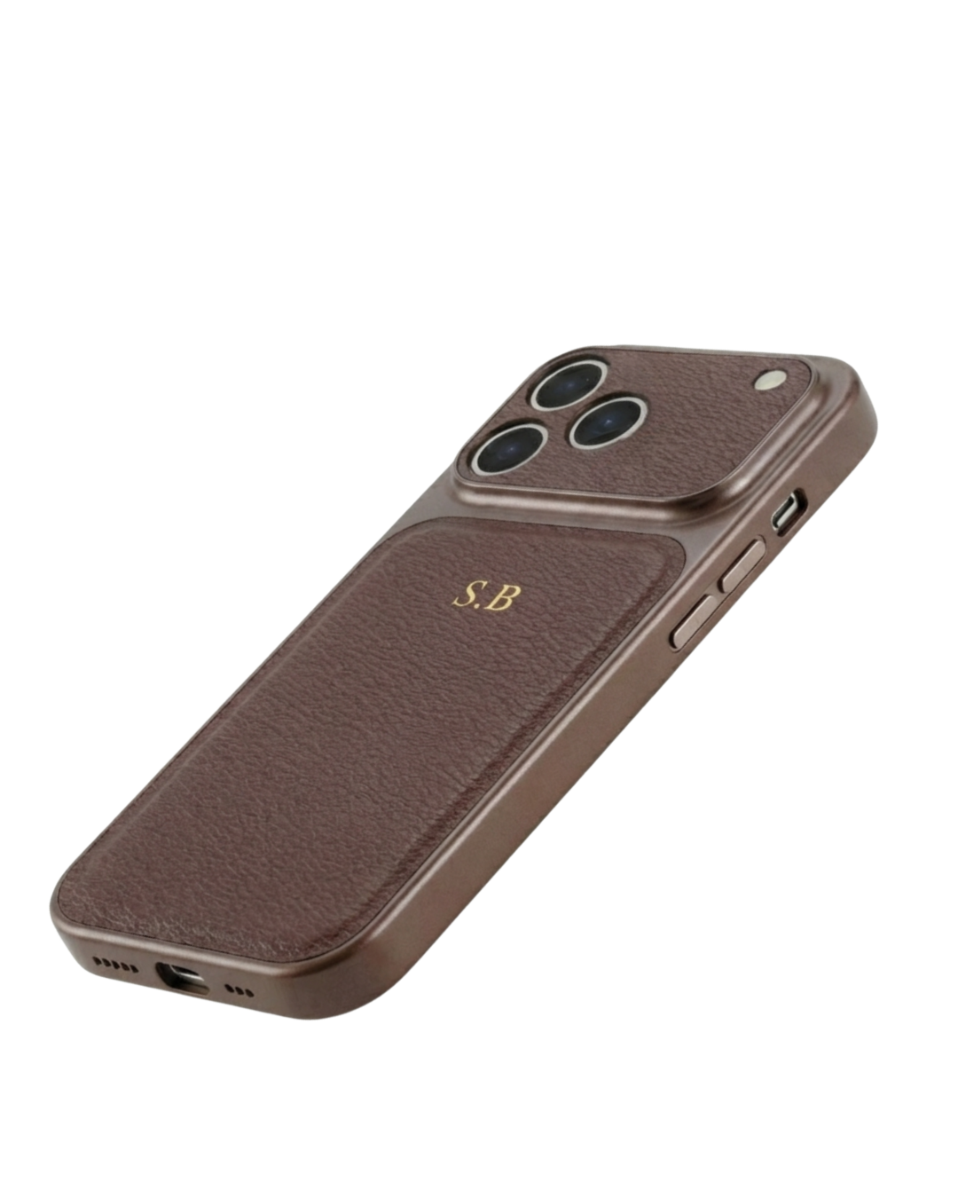 Orange Personalized iPhone Case With Leather