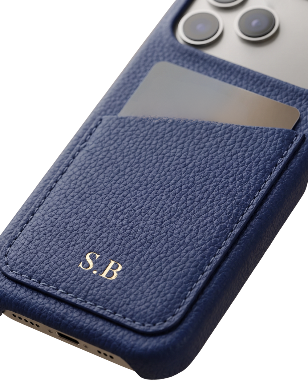 Beige Card Holder Leather iPhone Case