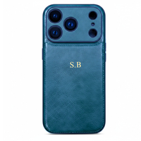 Green Personalized Monogram Leather iPhone Case