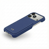 Blue Card Holder Leather iPhone Case