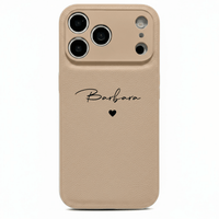 Beige Personalized Leather iPhone Case - Snap Bands
