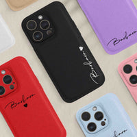 Beige Personalized Leather iPhone Case - #Snap Bands#