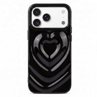 Black 3D Heart Design iPhone Case - #Snap Bands#