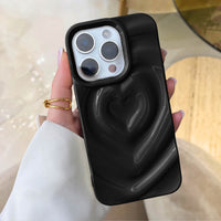 Black 3D Heart Design iPhone Case - #Snap Bands#