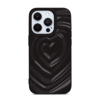 Black 3D Heart Design iPhone Case - #Snap Bands#