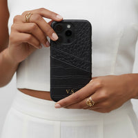 Black Crocodile iPhone Case - Snap Bands