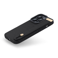 Black Crocodile Texture Elegant iPhone Case with Metallic Accent - #Snap Bands#