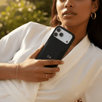 Black iPhone Case with Card Holder - Snap Bands