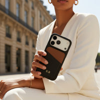 Black iPhone Case with Card Holder Two Colors - Snap Bands