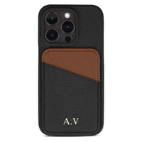 Black iPhone Case with Card Holder Two Colors - Snap Bands