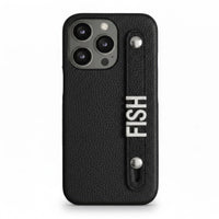 Black Leather iPhone Case - Snap Bands