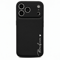 Black Leather iPhone Case - Snap Bands