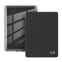 Black Leather Kindle Case - Snap Bands