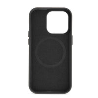 Black Leather Magnetic iPhone Case with Pearl Strap - Snap Bands