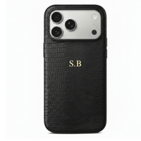 Black Leather Snake iPhone Case - Snap Bands